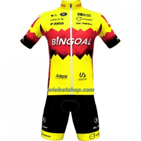 Fietskleding (Fietsshirt + Korte Koersbroek) 2023 Bingoal WB - Geel Rood
